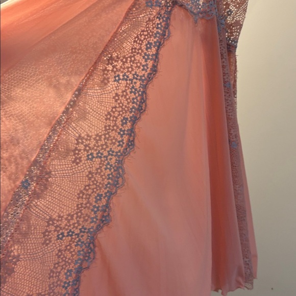 Y2K Pink & Lavender Lace /Floral Appliqué Chemise Lingerie Nightgown Size Large - Picture 12 of 17